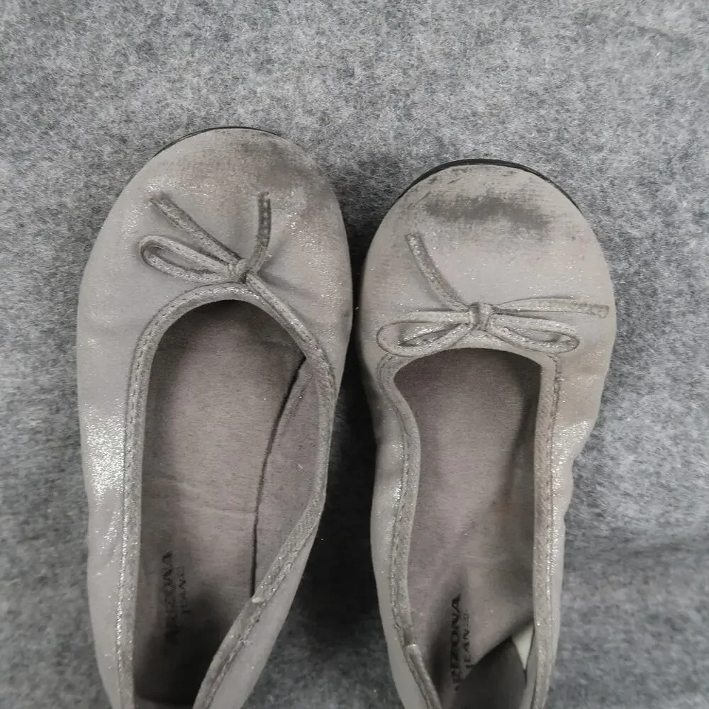 Arizona Shoes Kids Girls 2 Ballet Flats Slip On Casual Round Toe Grey Comfort